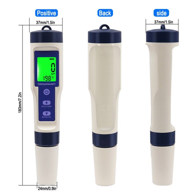 PH Meter & TDS Meter Digital Water Tester 5 in 1 Salinity Tester PH Temp EC and TDS Meter,PH Meter for Water with LCD Backlit,Water Testing Kits for Drinking Water, Kemu |Fashion Home Kitchen Beauty