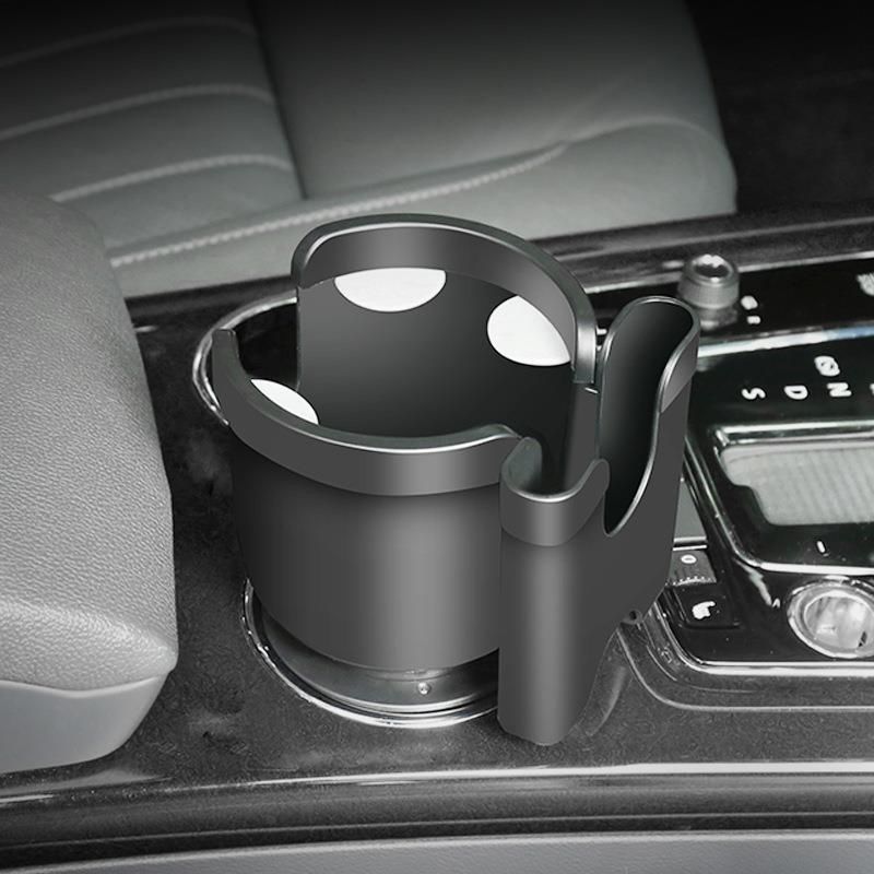 Cup Holder Expander Adapter with Phone Holder,2 in 1 Adjustable Cup Holder Car Cup Holder Black, Universal Vehicle