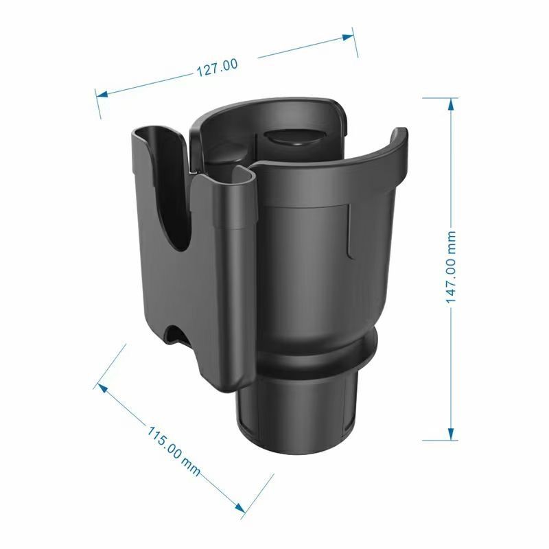Cup Holder Expander Adapter with Phone Holder,2 in 1 Adjustable Cup Holder Car Cup Holder Black, Universal Vehicle