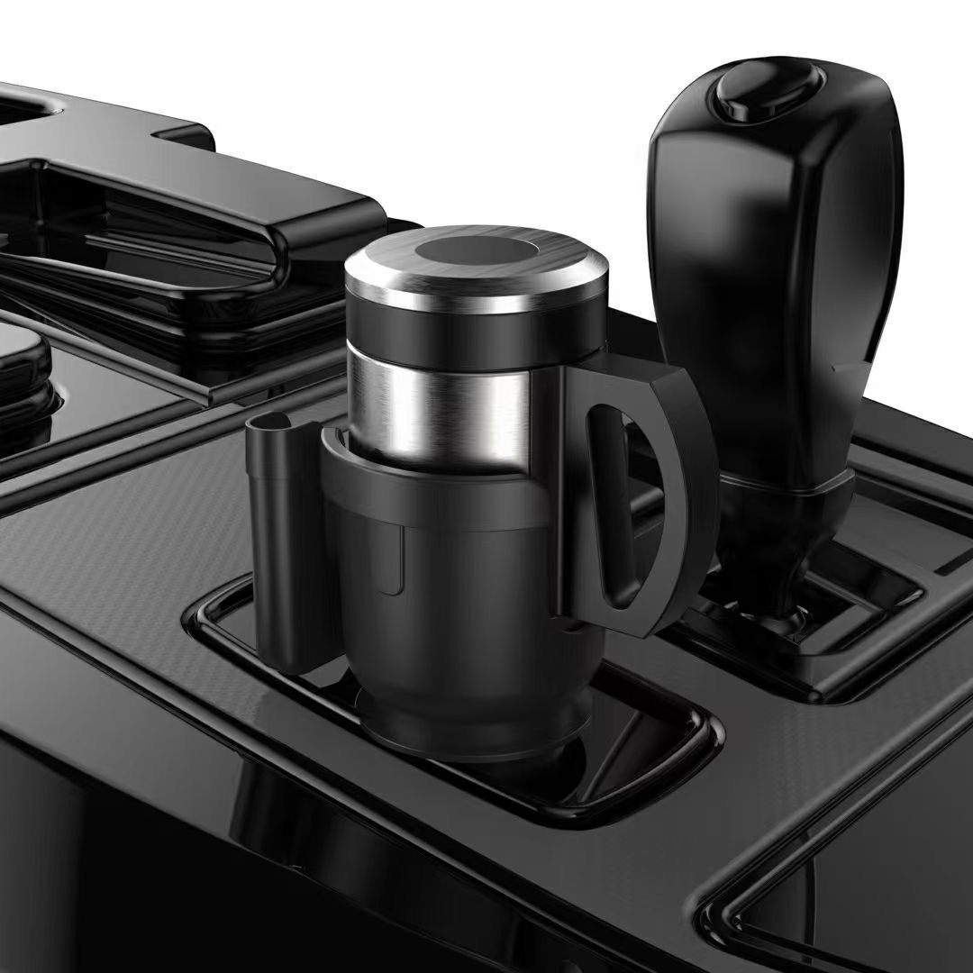 Cup Holder Expander Adapter with Phone Holder,2 in 1 Adjustable Cup Holder Car Cup Holder Black, Universal Vehicle
