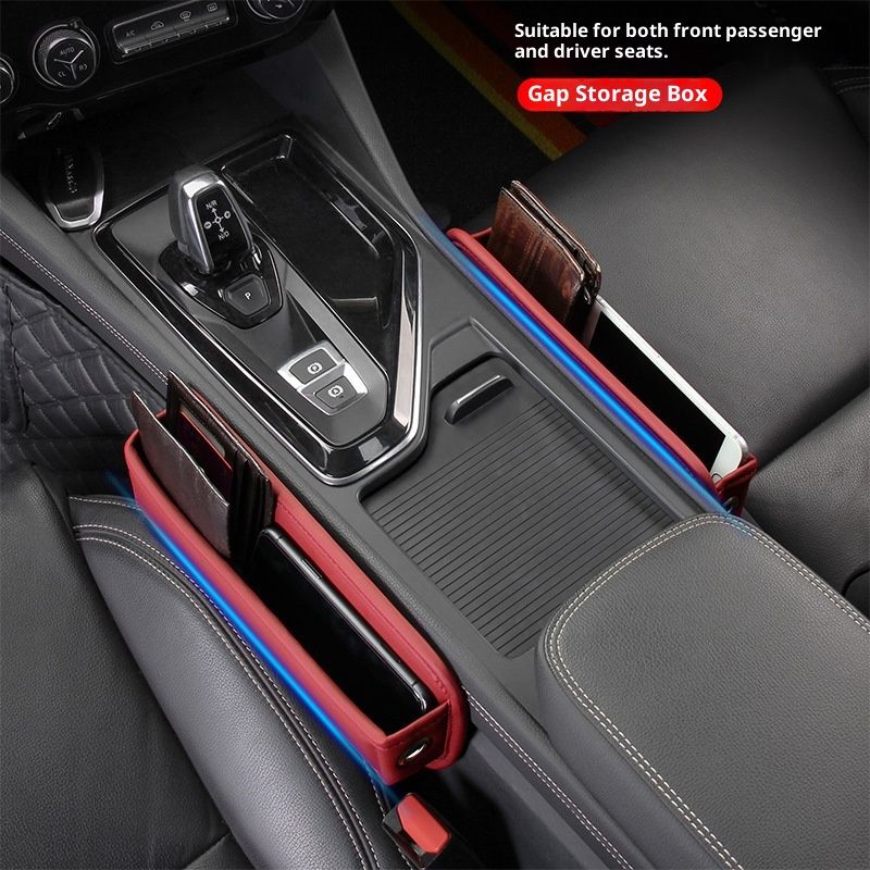 Universal Fit Car Gap Filler, Premium Leather Car Seat Organizer, SUV Truck Essentials (burgundy, 1 Pack)