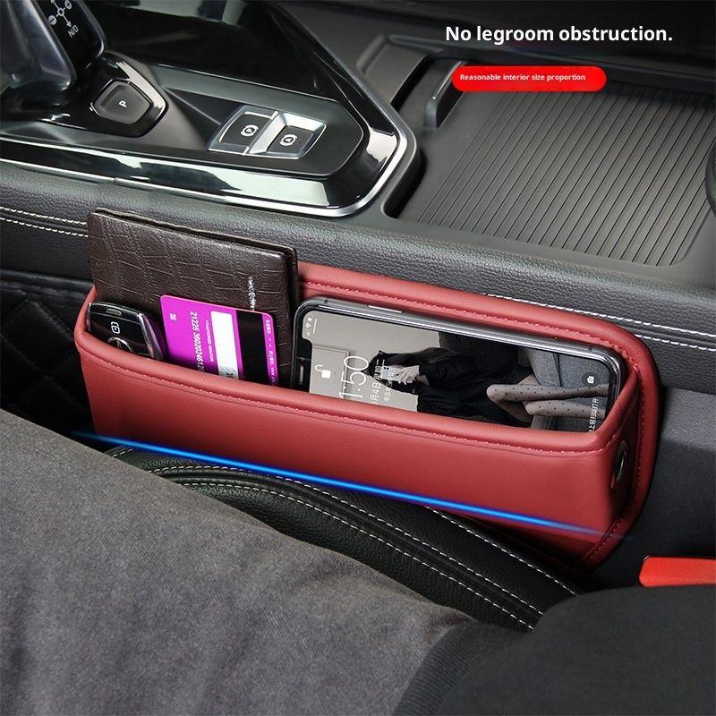 Universal Fit Car Gap Filler, Premium Leather Car Seat Organizer, SUV Truck Essentials (burgundy, 1 Pack)