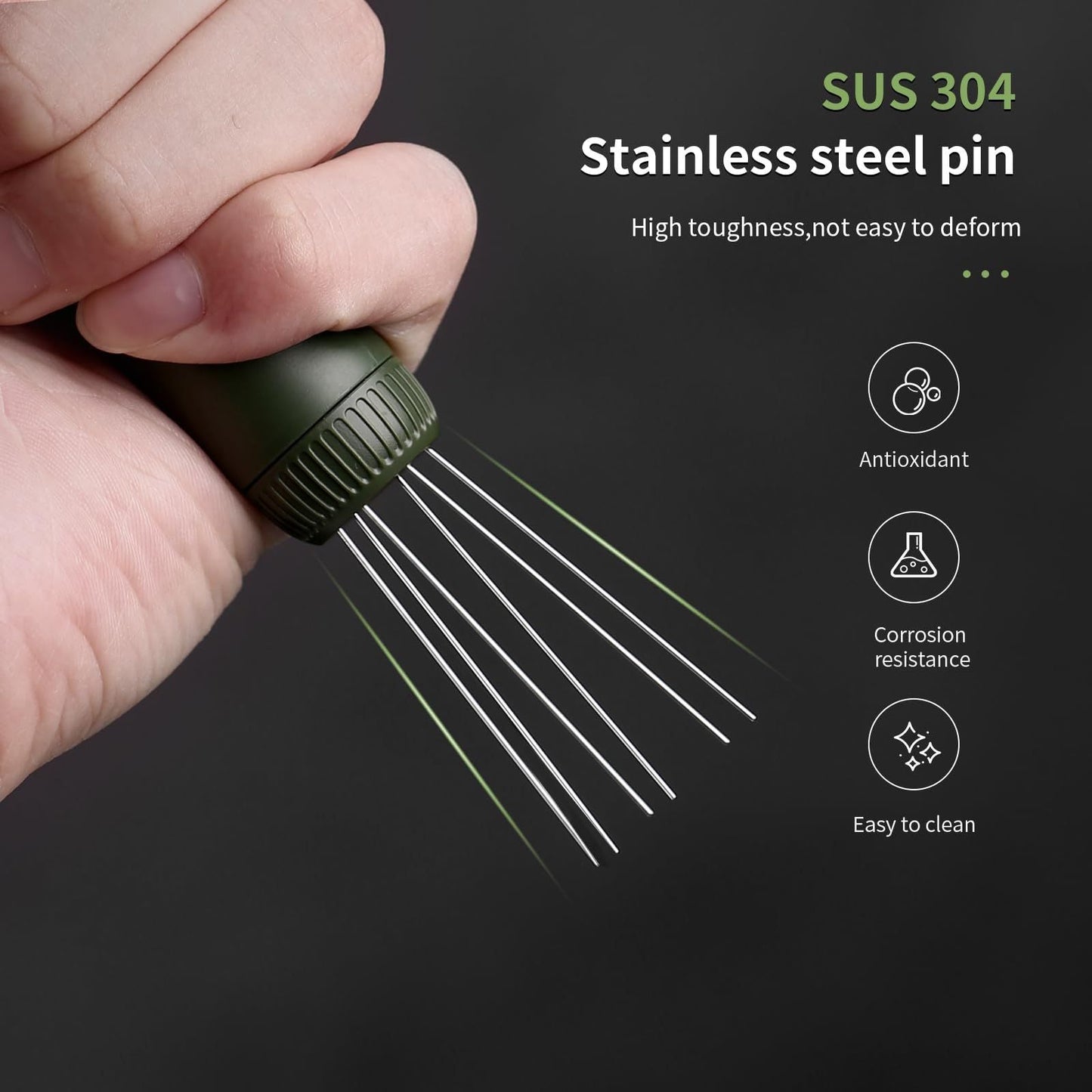 Retractable Espresso Stirrer Tools for Barista, Magnetic  Espresso Distribution Tool with Stainless Steel Needles (Green) Kemu |Fashion Home Kitchen Beauty
