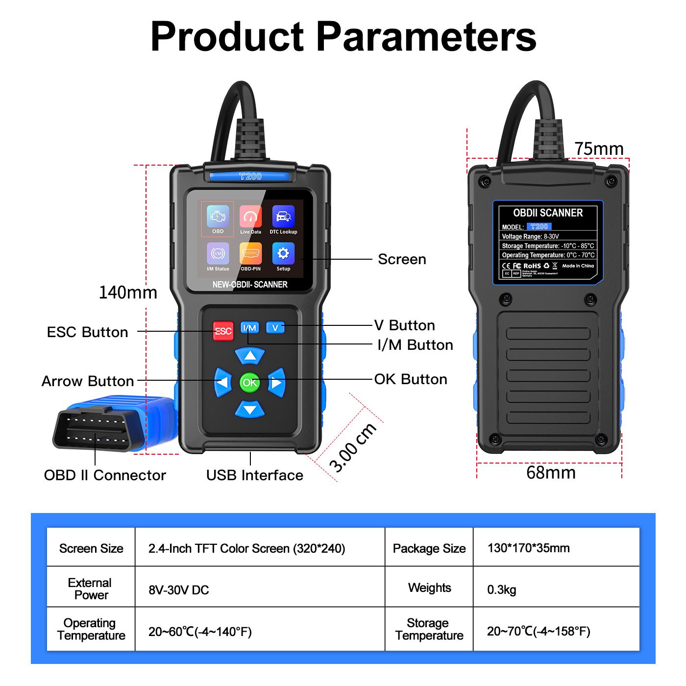 obd2 Scanner Diagnostic Tool Car Accessories Check Engine Code Reader with Reset for Cars Professional Vehicles Scan Tools Fault Warning Light