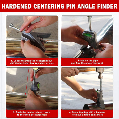 Upgraded Pipe Center Finder, Measure Pipe Diameter, Pipefitter Tools With Centering Head, Measure Pipe Diameter Over 0.5" & up With 4" Y-Type Base and Adjustable Dial Bubble Protractor Kemu |Fashion Home Kitchen Beauty