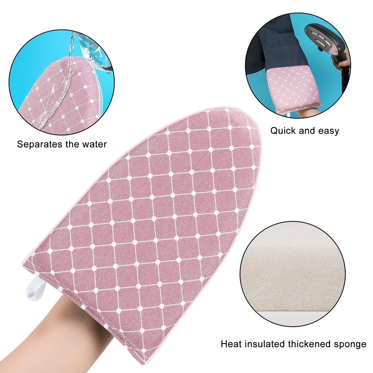 2 pack Garment Steamer Ironing Gloves Anti Steam Glove Heat Resistant Garment Steamer Mitt, Garment Steam Accessories for Clothes，pink