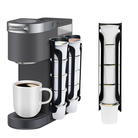 K Cup Holder : Coffee Pod Holder for Counter Small Space - cup holder for Wall Mount (4, Black) Coffee Pod Holder Side Mount Cup Pods Organizer compatible Kemu |Fashion Home Kitchen Beauty