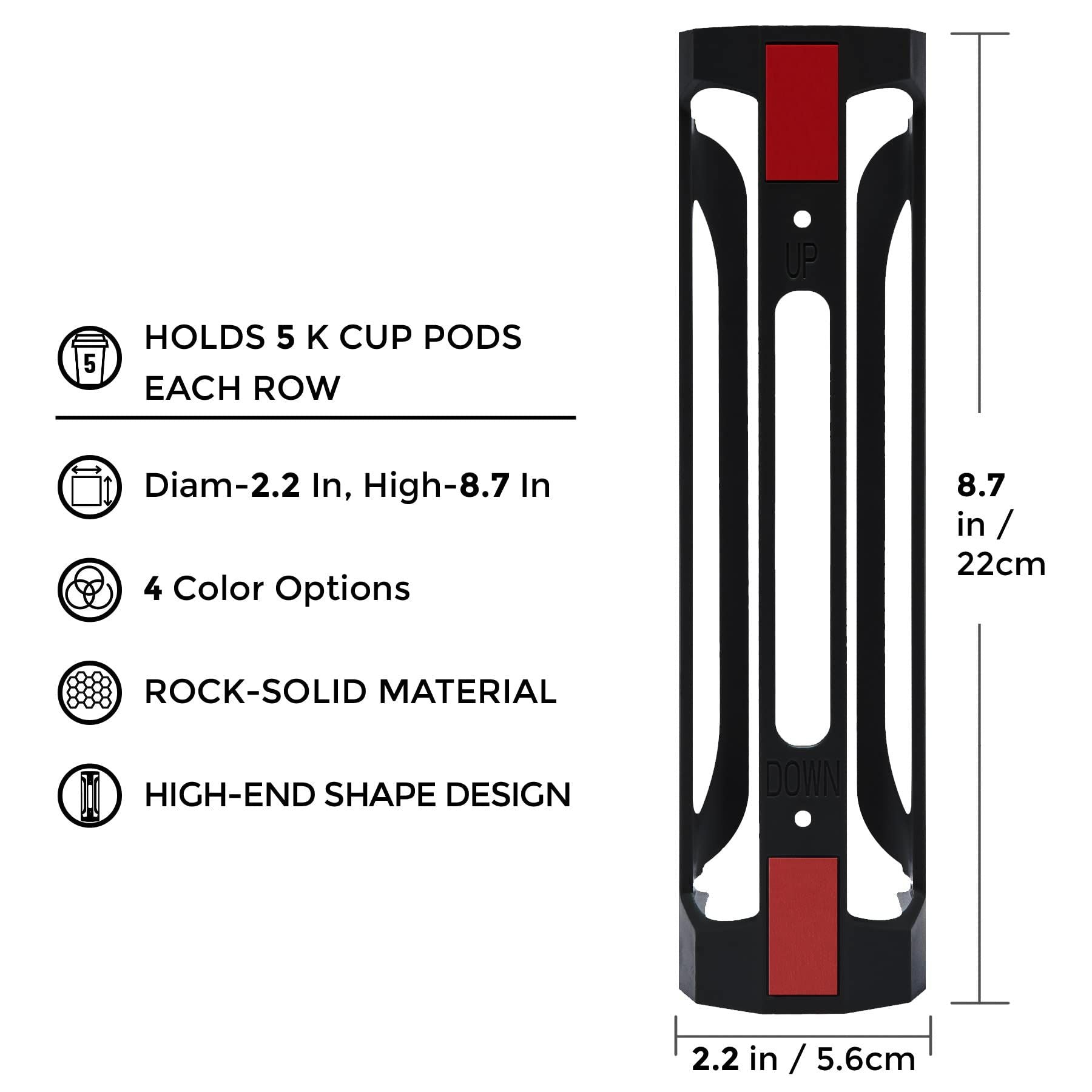 K Cup Holder : Coffee Pod Holder for Counter Small Space - cup holder for Wall Mount (4, Black) Coffee Pod Holder Side Mount Cup Pods Organizer compatible Kemu |Fashion Home Kitchen Beauty