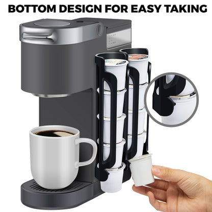 K Cup Holder : Coffee Pod Holder for Counter Small Space - cup holder for Wall Mount (4, Black) Coffee Pod Holder Side Mount Cup Pods Organizer compatible Kemu |Fashion Home Kitchen Beauty