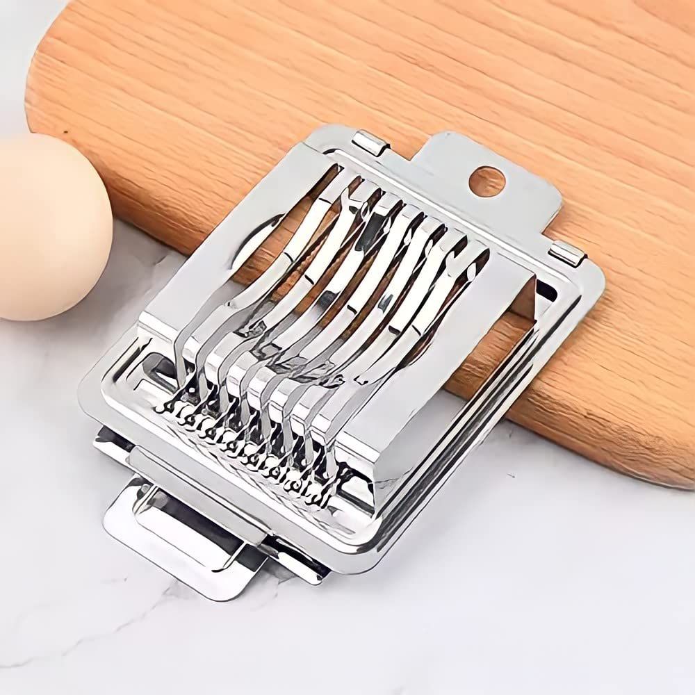 Multifunctional 403 Stainless Steel Egg Slicer for Hard Boiled Eggs Heavy Duty, Safe Egg Cutter, Kiwi Slicer, Banana Slicer Kemu |Fashion Home Kitchen Beauty