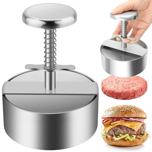 Patty Maker with Non-Stick Mold & Spring Button, Easy Use for Beef, BBQ, Cooking and Homemade Hamburger, Dishwasher Safe（Small size） Kemu |Fashion Home Kitchen Beauty