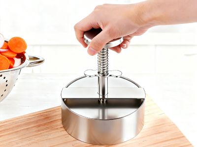 Patty Maker with Non-Stick Mold & Spring Button, Easy Use for Beef, BBQ, Cooking and Homemade Hamburger, Dishwasher Safe（Small size）