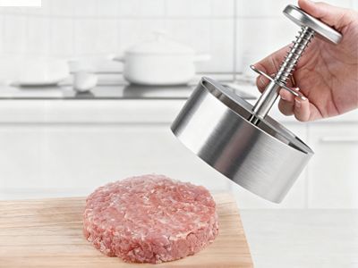 Patty Maker with Non-Stick Mold & Spring Button, Easy Use for Beef, BBQ, Cooking and Homemade Hamburger, Dishwasher Safe（Small size）