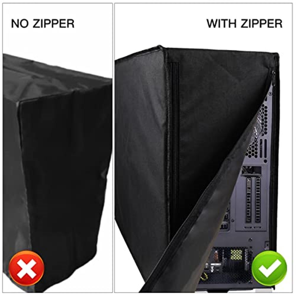 Computer Dust Cover, Waterproof Desktop PC Mid-Tower Computer Host Dustproof Cover Full Case Protector with Zipper, Anti-Static Tower PC Dust Covers (8.5W x 18.5H x 19.7D)
