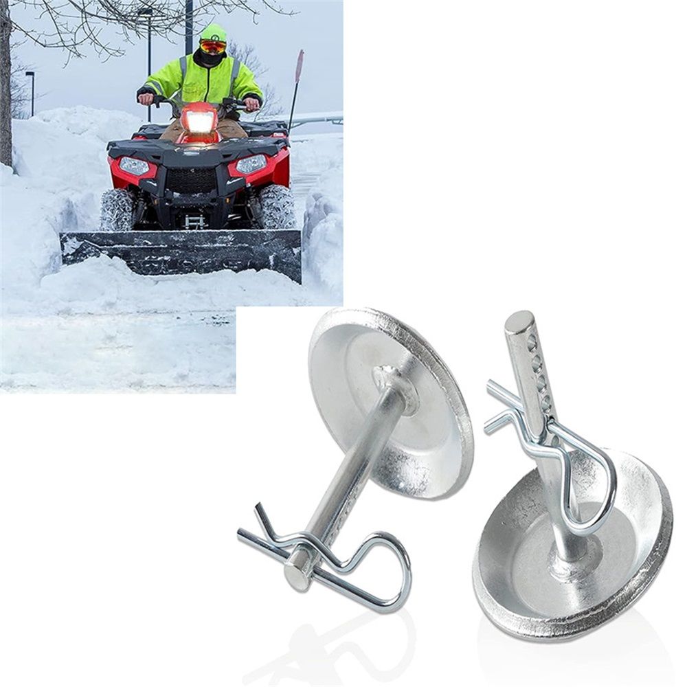 (2-Pack) Replacement Snow Plow Skid Shoes -  Hardened Steel Snow Plow Non-Slip Base - with Quick-Release Cotter Pins Kemu |Fashion Home Kitchen Beauty