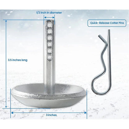 (2-Pack) Replacement Snow Plow Skid Shoes -  Hardened Steel Snow Plow Non-Slip Base - with Quick-Release Cotter Pins Kemu |Fashion Home Kitchen Beauty