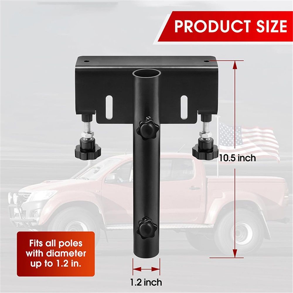 Truck Flag Pole Mount Kits, No Drilling Universal Truck Flagpole Holder fits Up to 1.2" Pole, 1 Pack（black） Kemu |Fashion Home Kitchen Beauty