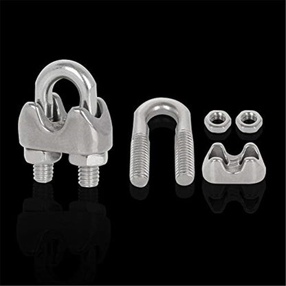40 PCS 1/4" Stainless Steel Wire Rope Cable Clip Clamp M6 Wire Rope Clamp Wire Rope Cable Clip Clamp U Bolt Saddle Fastener Kemu |Fashion Home Kitchen Beauty