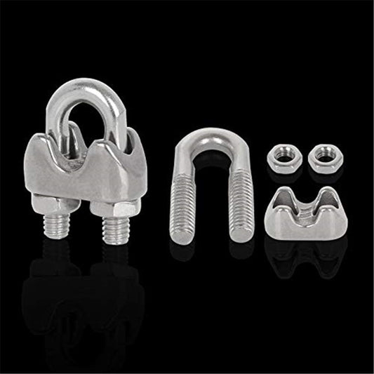 40 PCS 1/4" Stainless Steel Wire Rope Cable Clip Clamp M6 Wire Rope Clamp Wire Rope Cable Clip Clamp U Bolt Saddle Fastener Kemu |Fashion Home Kitchen Beauty