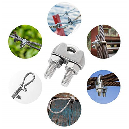 40 PCS 1/4" Stainless Steel Wire Rope Cable Clip Clamp M6 Wire Rope Clamp Wire Rope Cable Clip Clamp U Bolt Saddle Fastener Kemu |Fashion Home Kitchen Beauty