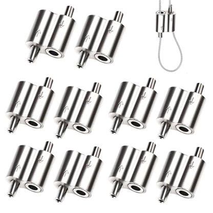 Stainless Steel Wire Rope Cable Clip Clamp, 1/16" Two Way Wire Rope Clips for 1/16 Inch (1.5mm-2.5mm) Stainless Steel Cable/Wire Rope - 10 PCS Kemu |Fashion Home Kitchen Beauty