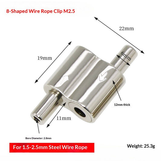 Stainless Steel Wire Rope Cable Clip Clamp, 1/16" Two Way Wire Rope Clips for 1/16 Inch (1.5mm-2.5mm) Stainless Steel Cable/Wire Rope - 10 PCS Kemu |Fashion Home Kitchen Beauty