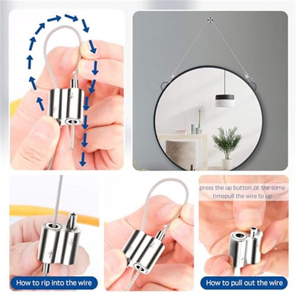 Stainless Steel Wire Rope Cable Clip Clamp, 1/16" Two Way Wire Rope Clips for 1/16 Inch (1.5mm-2.5mm) Stainless Steel Cable/Wire Rope - 10 PCS Kemu |Fashion Home Kitchen Beauty