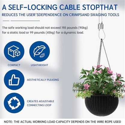 Stainless Steel Wire Rope Cable Clip Clamp, 1/16" Two Way Wire Rope Clips for 1/16 Inch (1.5mm-2.5mm) Stainless Steel Cable/Wire Rope - 10 PCS Kemu |Fashion Home Kitchen Beauty