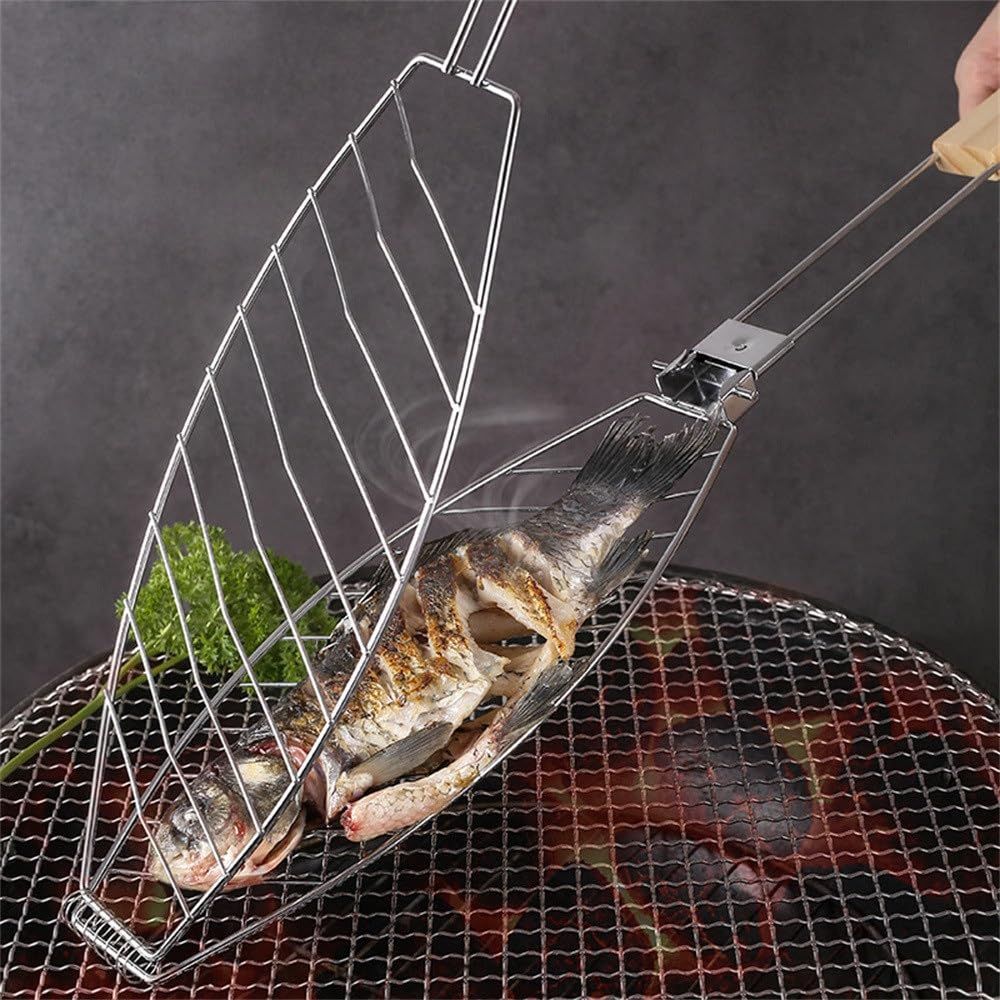 Removable BBQ Fish Clip BBQ Grille Net Home Multi functional Burger Clip BBQ Fish Clip Anti scald BBQ Clip Tool Thickened