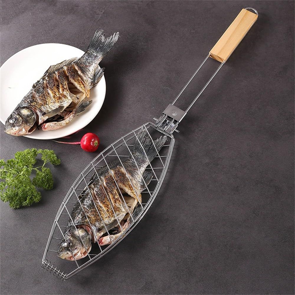 Removable BBQ Fish Clip BBQ Grille Net Home Multi functional Burger Clip BBQ Fish Clip Anti scald BBQ Clip Tool Thickened
