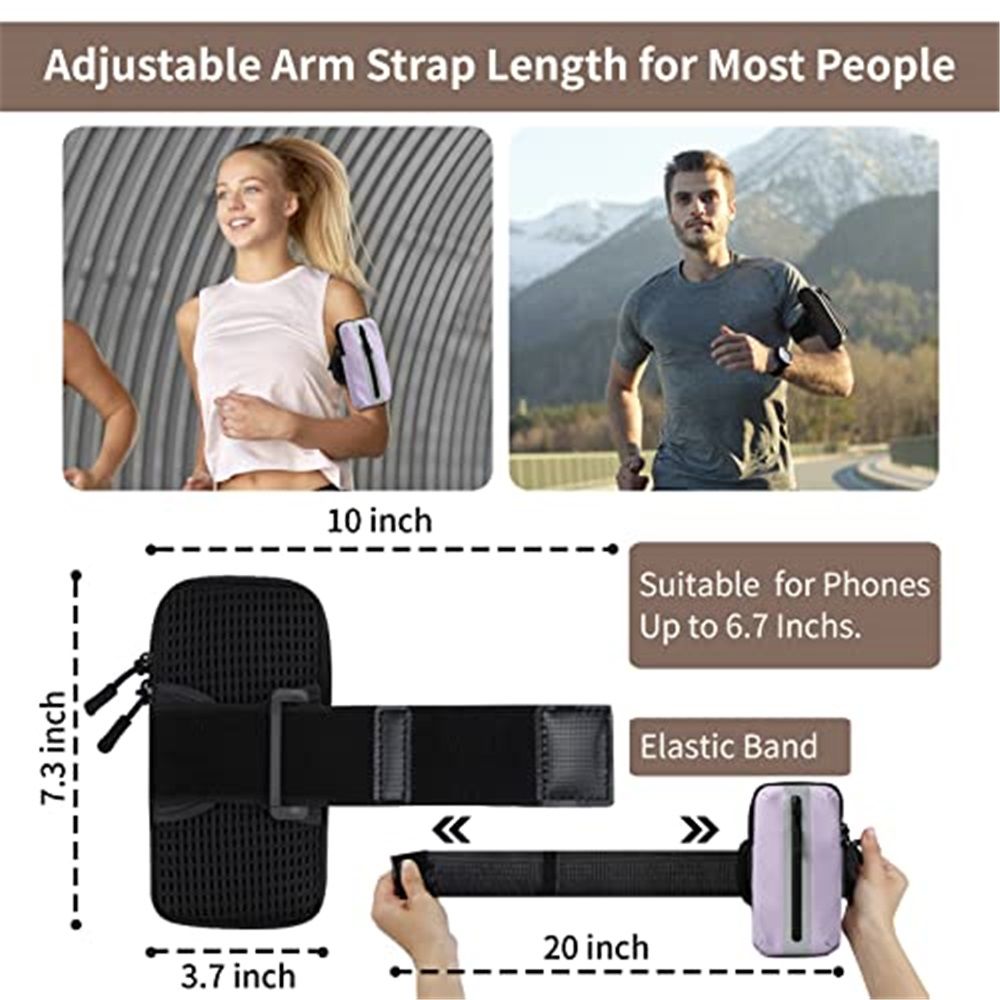 Running Phone Holder Armband,  Arm Bands for Exercise, Running Arm Bands for Cell Phone, Phone Purse Cell Phone Holder for Walking (Purple)