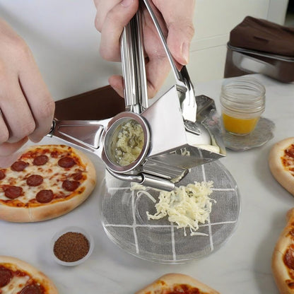 Stainless steel cheese slicer, hand cranked rotating cheese slicer, cheese slicer tool, creative cheese slicer（Conventional 9-10 holes） Kemu |Fashion Home Kitchen Beauty