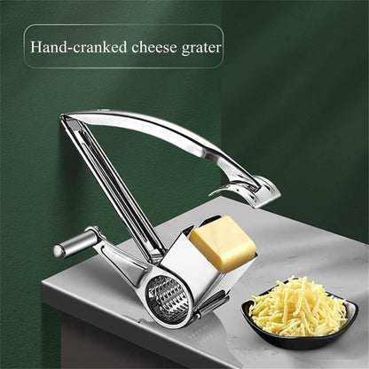 Stainless steel cheese slicer, hand cranked rotating cheese slicer, cheese slicer tool, creative cheese slicer（Conventional 9-10 holes） Kemu |Fashion Home Kitchen Beauty