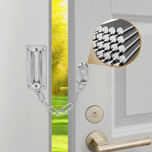 2 Pack Door Chain Lock, Heavy Duty Stainless Steel Locks for Inside Door, Durable and Rust-Proof, Child and Pet Safety Lock for Bedroom, Apartment, Hotel Kemu |Fashion Home Kitchen Beauty