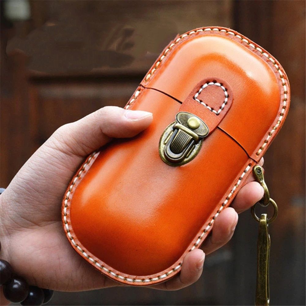 Handmade Leather Eyeglass Case Hard Shell Retro Men And Women Sunglasses Nearsighted Glasses Hooks Protection Box.（oniy box）