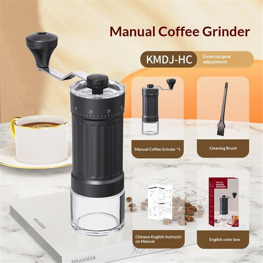 Mini Manual Coffee Grinder with 40 Adjustable Settings, Portable Hand Coffee Bean Mill with 25g Capacity, Conical Burr Coffee Grinder with Crank for Travel, Camping, Office, Espresso, Pour Over, etc Kemu |Fashion Home Kitchen Beauty