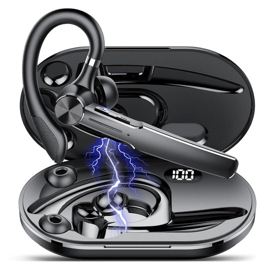 Bluetooth Headset, Wireless Bluetooth Earpiece with Charging Case 50 Hours Talking Time Built-in Microphone for iOS Android Cell Phone, V5.3 Hand-Free Headphones for Trucker, Office, Black Kemu |Fashion Home Kitchen Beauty