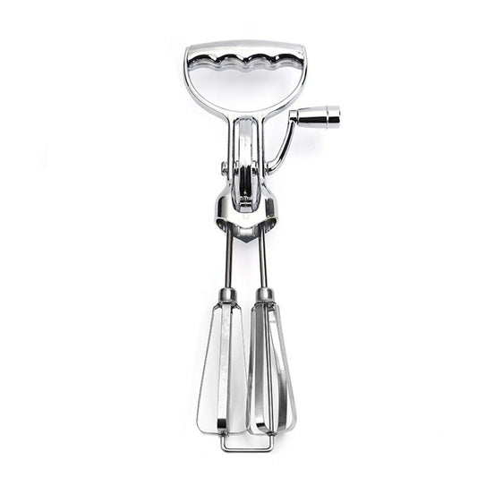 Baking hand cranked electroplated egg beater, dual wheel stainless steel kitchen mixer, cake baking tool Egg Beater Classic Hand Crank Style Stainless Steel Mixer （large size） Kemu |Fashion Home Kitchen Beauty