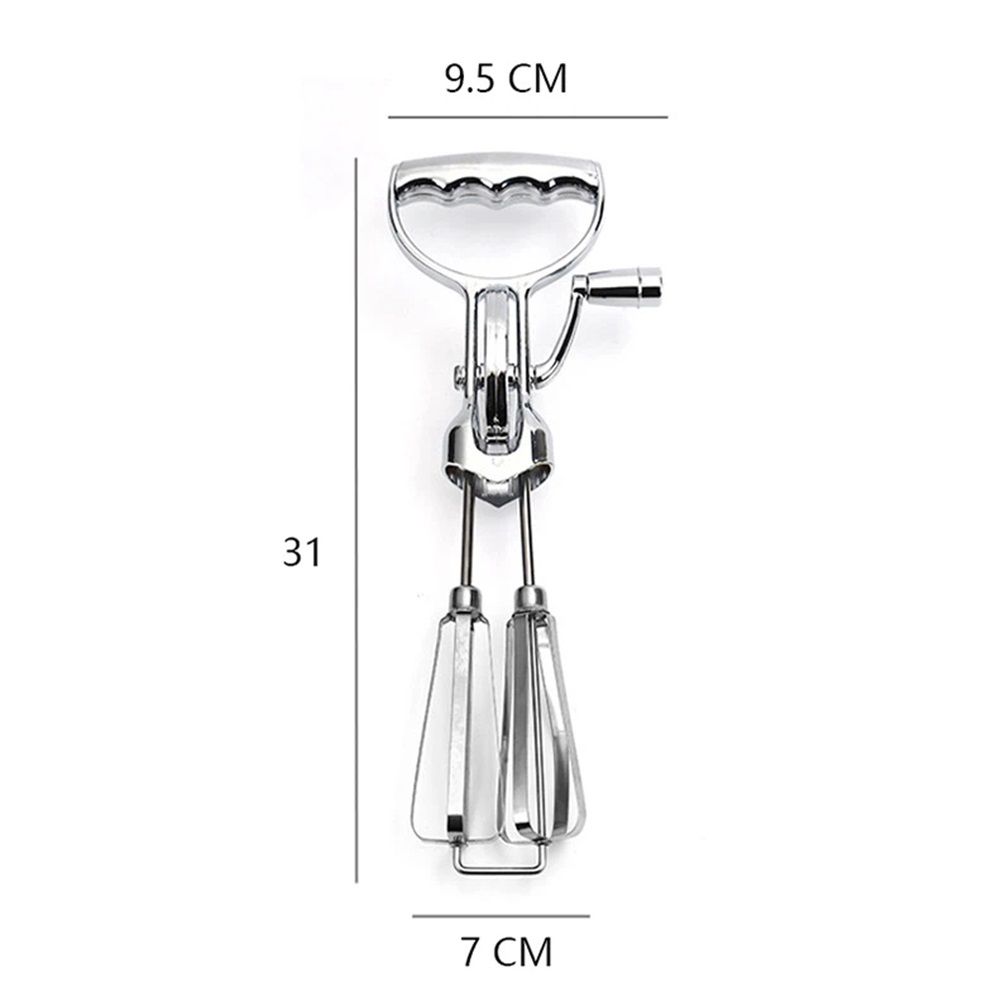 Baking hand cranked electroplated egg beater, dual wheel stainless steel kitchen mixer, cake baking tool Egg Beater Classic Hand Crank Style Stainless Steel Mixer （large size） Kemu |Fashion Home Kitchen Beauty