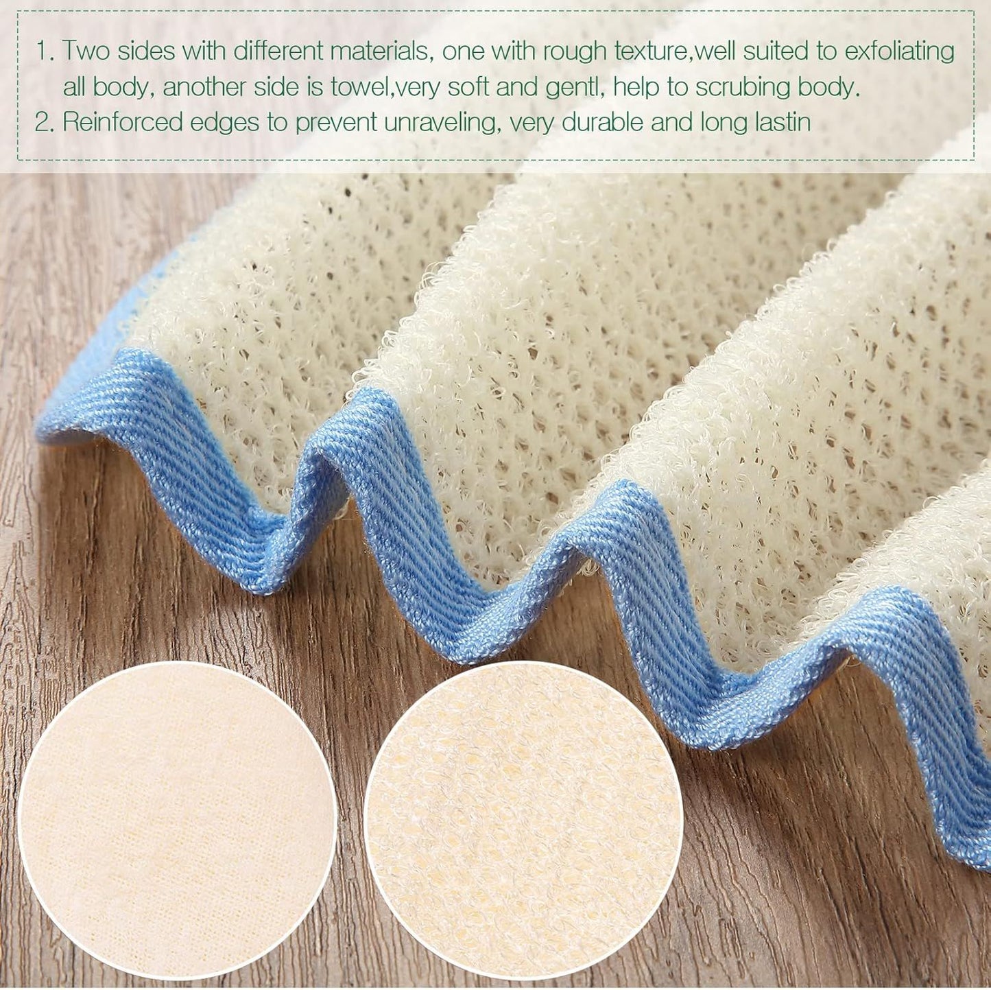 12 Packs Exfoliating Wash Cloths for Body and Face Facial Bath Scrub Soft Weave Loofah Towel Exfoliate Bath Towel Remove Dead Skin Wash Cloth for Women Man (Colorful Edge)