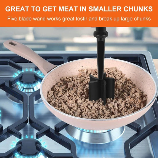 Meat Chopper, Hamburger Grinder, Premium Heat Resistant Smasher for Ground Beef, Burger Grinder Nylon Potato Mix Tool, Meat & Poultry Tenderizers-Black Kemu |Fashion Home Kitchen Beauty