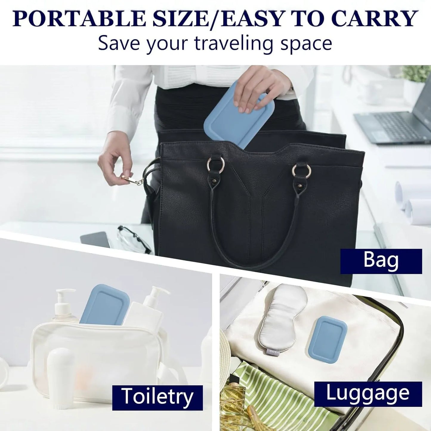 2pcs Proof Silicone Travel Soap Case with Draining Tray - Bar Soap Holder for Travel, Gym & Camping - Mess-Free Portable Soap Container for Carry-on Bags