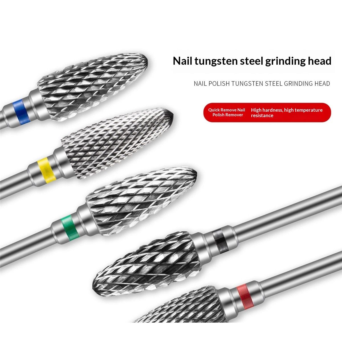 Nail Drill Bits Set for Acrylic Nails,Professional Tungsten Nail File Bits Nail Art Tools,Manicure Pedicure Shapen Remove Tools, Home Salon Use(5Pieces Kemu |Fashion Home Kitchen Beauty