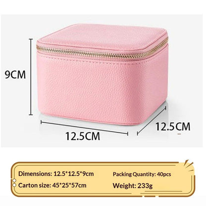 Travel Jewelry Box Organizer - 6 Small Zipped Pouches Pockets for Jewelries Necklaces Rings Earrings Sorting Storage,  Pink