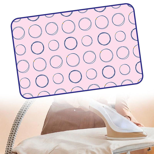 Portable Ironing Mat for Table Top Iron Pad for Countertop Thick Ironing Blanket Over The Door Steamer Pad Washer Dryer Heat Resistant Mat Travel Ironing Board (Red circle70_40cm) Kemu |Fashion Home Kitchen Beauty