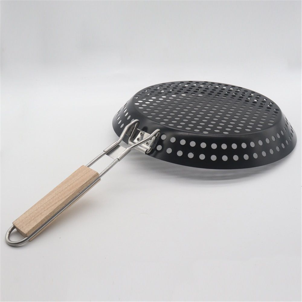 BBQ Frying Pan with Holes, Non-stick BBQ Grill Pan,  Barbeque Woks Foldable circular non stick hollow barbecue plate