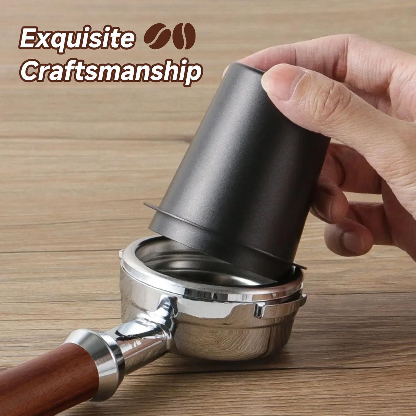 53mm Coffee Dosing Cup Stainless Steel Bar Dosing Powder Feeder Part DIY Coffee Machine Dosing Tool Accessory(53mm black) Kemu |Fashion Home Kitchen Beauty