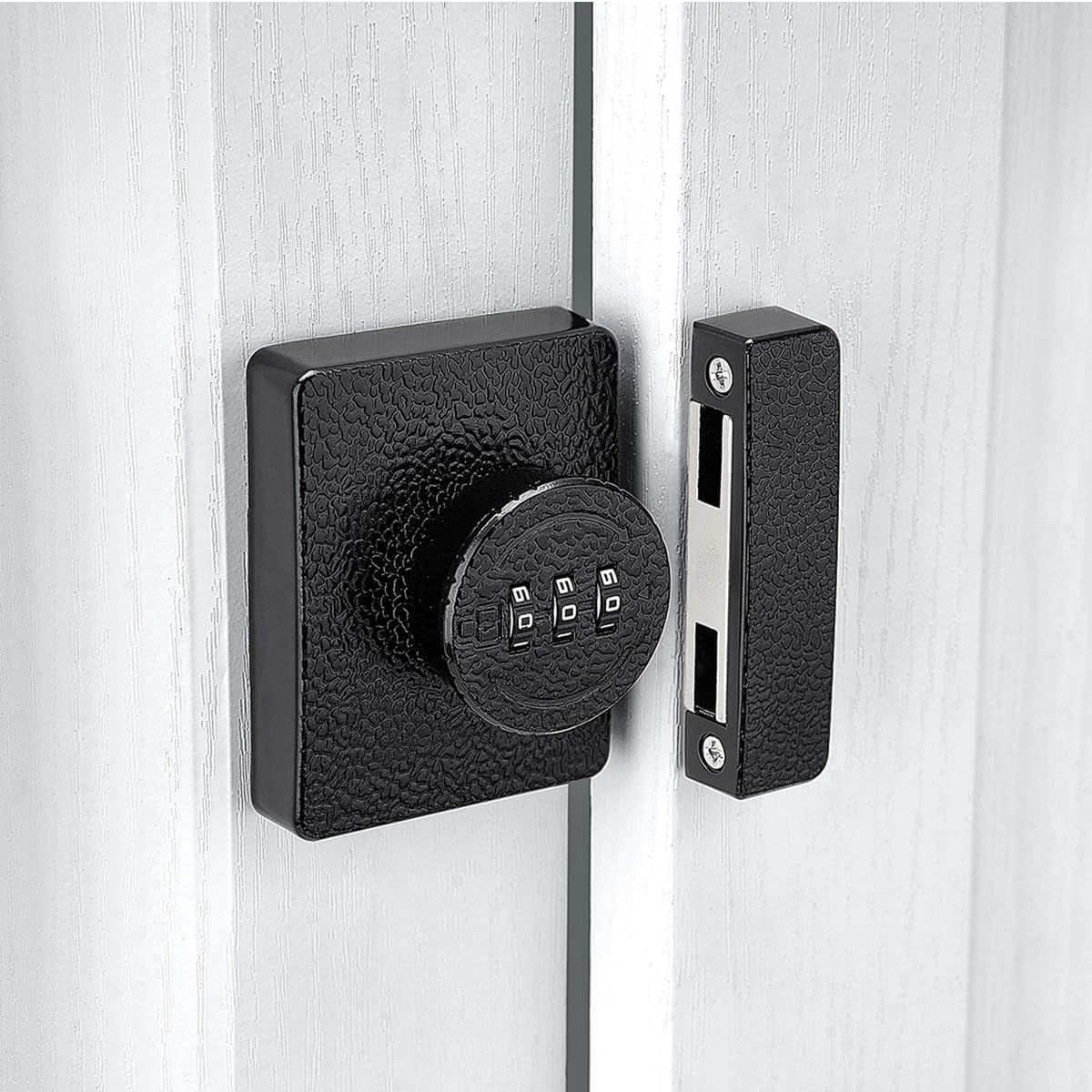 Closet Locks for Double Doors -3-Digit Keyless Cabinet Locks with Combination for Bifold Sliding Closet Door Lock with Code for Cupboard Pantry Barn Shed Door Black 1 Pack Kemu |Fashion Home Kitchen Beauty