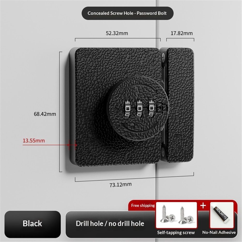 Closet Locks for Double Doors -3-Digit Keyless Cabinet Locks with Combination for Bifold Sliding Closet Door Lock with Code for Cupboard Pantry Barn Shed Door Black 1 Pack Kemu |Fashion Home Kitchen Beauty