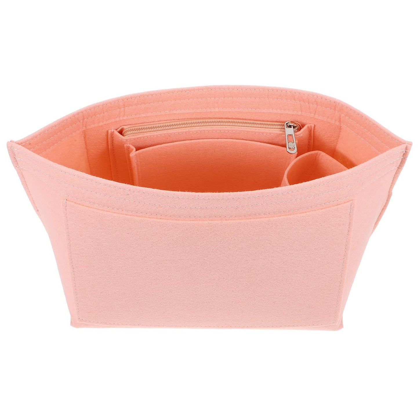Felt inner bag, inner bag, felt storage and organizing bag, large capacity felt dumpling shaped makeup bag（pink）